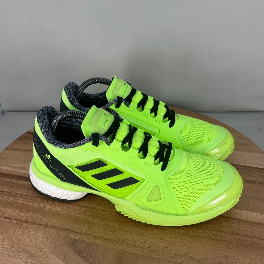 Adidas Stella McCartney Barricade Boost Tennis Shoes Neon Yellow Womens Size 9